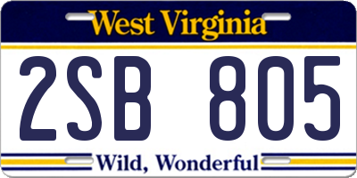 WV license plate 2SB805