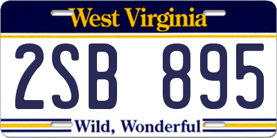 WV license plate 2SB895
