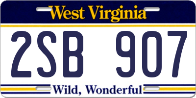 WV license plate 2SB907