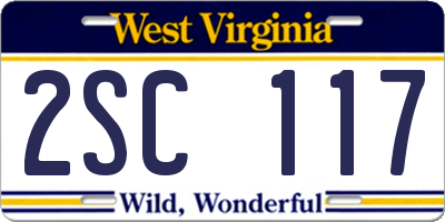 WV license plate 2SC117