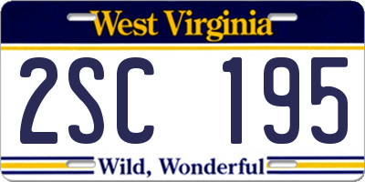 WV license plate 2SC195