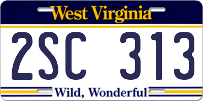 WV license plate 2SC313