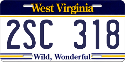 WV license plate 2SC318