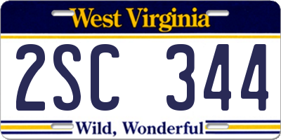 WV license plate 2SC344