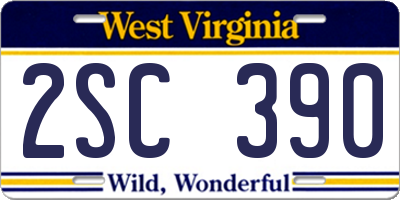 WV license plate 2SC390