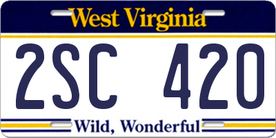 WV license plate 2SC420