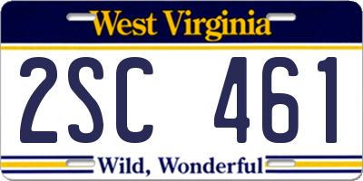 WV license plate 2SC461