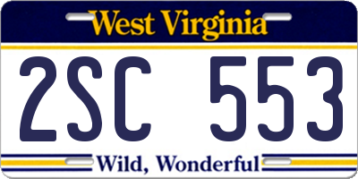 WV license plate 2SC553
