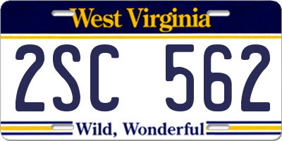 WV license plate 2SC562