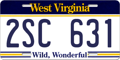 WV license plate 2SC631