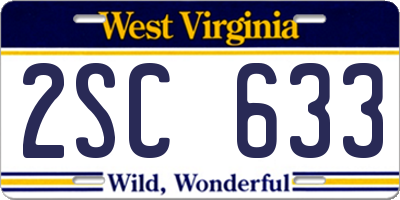 WV license plate 2SC633