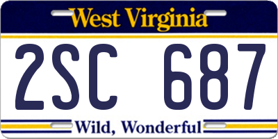 WV license plate 2SC687