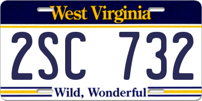 WV license plate 2SC732