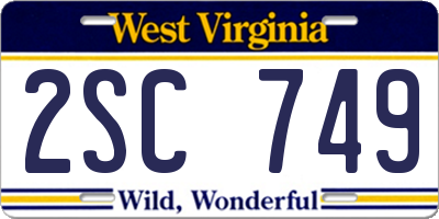 WV license plate 2SC749
