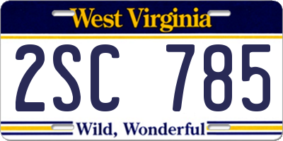 WV license plate 2SC785