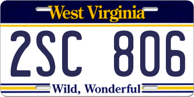 WV license plate 2SC806