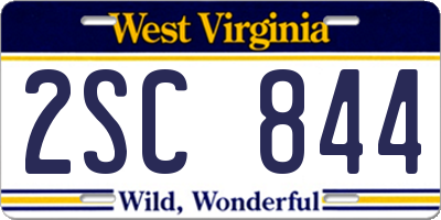 WV license plate 2SC844