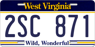 WV license plate 2SC871