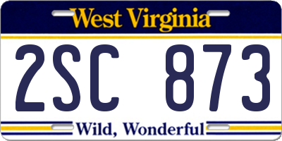 WV license plate 2SC873