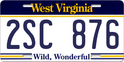 WV license plate 2SC876
