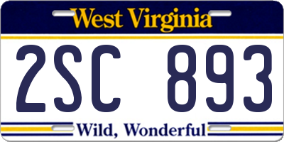 WV license plate 2SC893