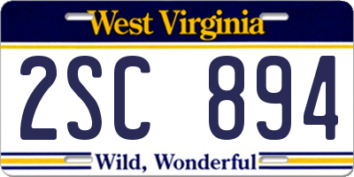 WV license plate 2SC894