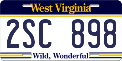 WV license plate 2SC898
