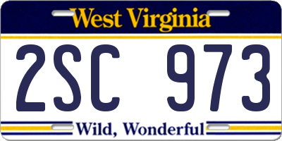 WV license plate 2SC973