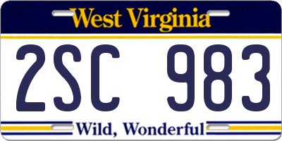 WV license plate 2SC983