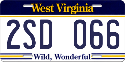 WV license plate 2SD066
