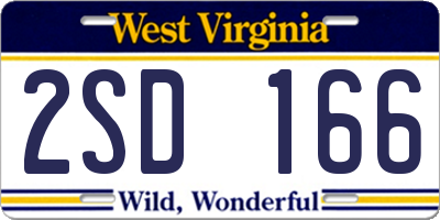 WV license plate 2SD166