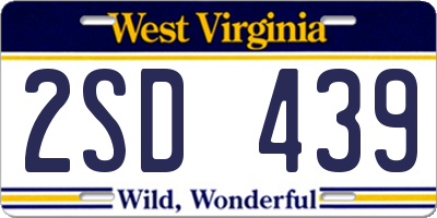 WV license plate 2SD439