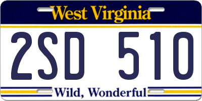 WV license plate 2SD510