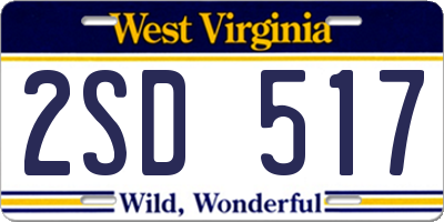 WV license plate 2SD517
