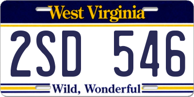 WV license plate 2SD546