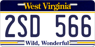 WV license plate 2SD566