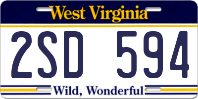 WV license plate 2SD594