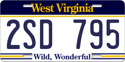 WV license plate 2SD795