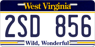 WV license plate 2SD856