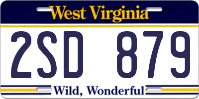 WV license plate 2SD879