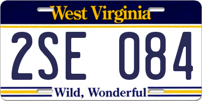 WV license plate 2SE084