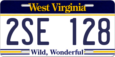 WV license plate 2SE128