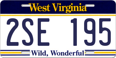 WV license plate 2SE195