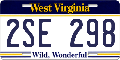WV license plate 2SE298