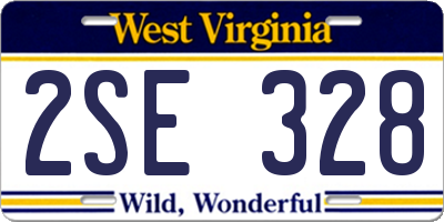 WV license plate 2SE328