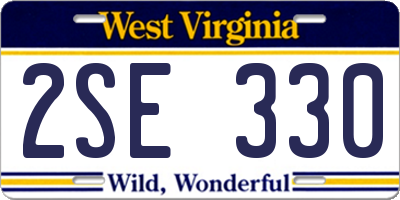 WV license plate 2SE330