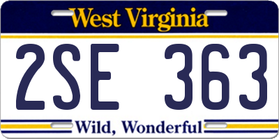 WV license plate 2SE363