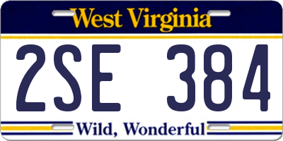 WV license plate 2SE384