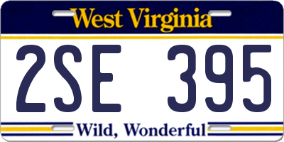 WV license plate 2SE395