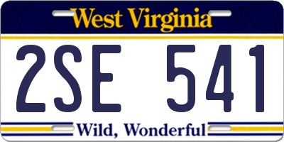 WV license plate 2SE541